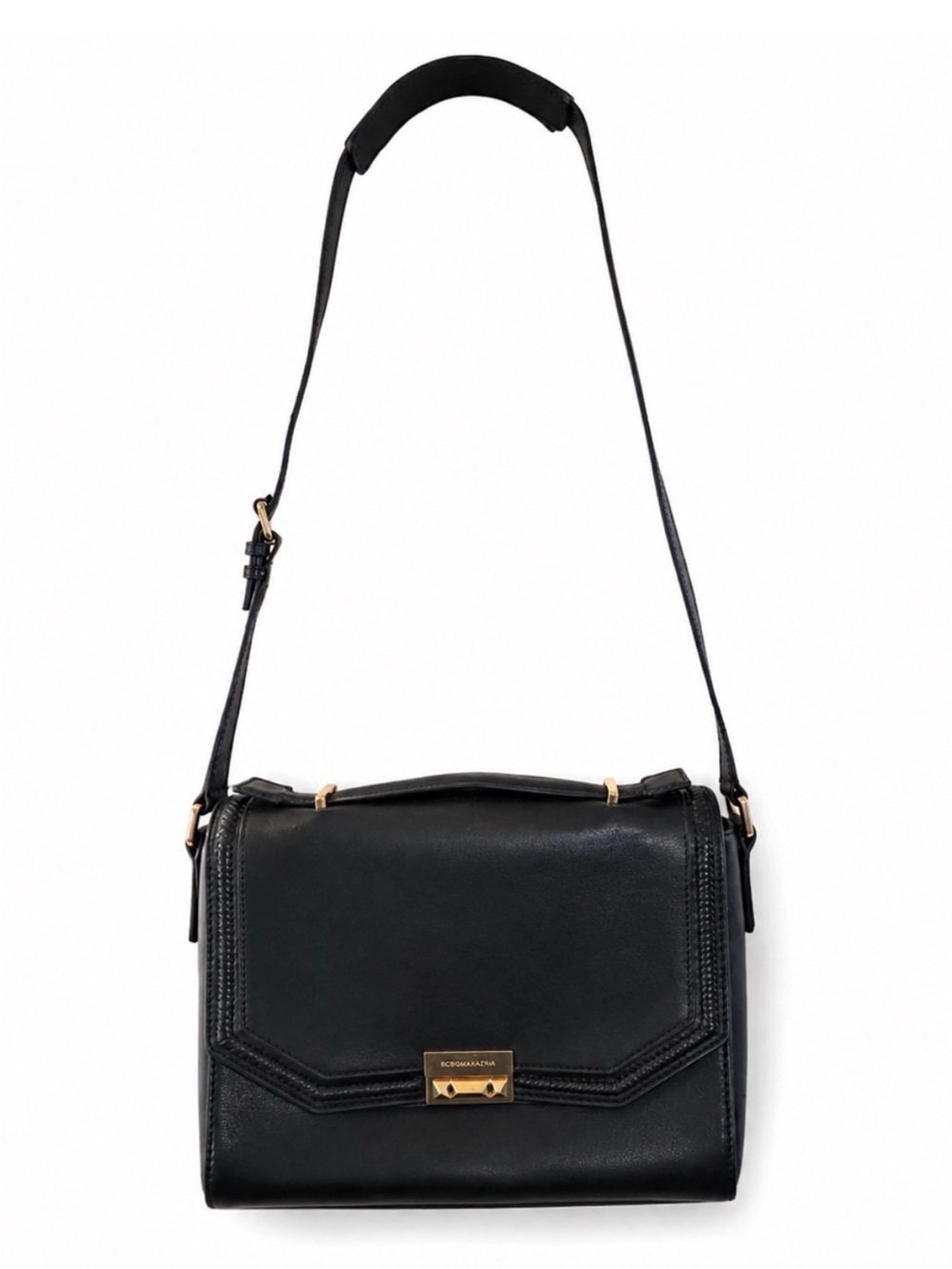 NWT BCBGMaxAzria Navy
Leather Crossbody/Shoulder
Bag with Gold Hardward